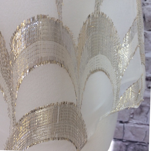 White House Black Market sleeveless shimmery silk date top, S - Picture 6 of 7